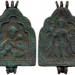 Икона-энколпий: БОГОМАТЕРЬ ОДИГИТРИЯ. АРХАНГЕЛ МИХАИЛ